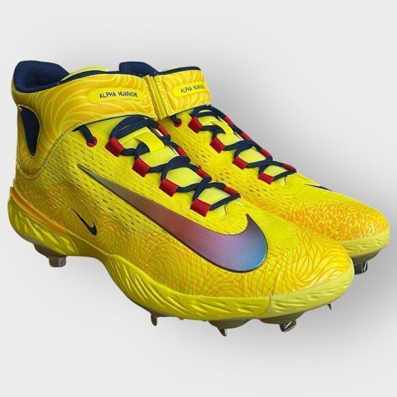 Nike Alpha Huarache Elite 4 Mid Baseball Cleats Acuna FZ3466-700 Mens size 12.5 - Picture 1 of 12